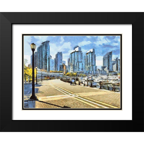 Memories of Vancouver IX Black Modern Wood Framed Art Print with Double Matting by Medeiros, Celito