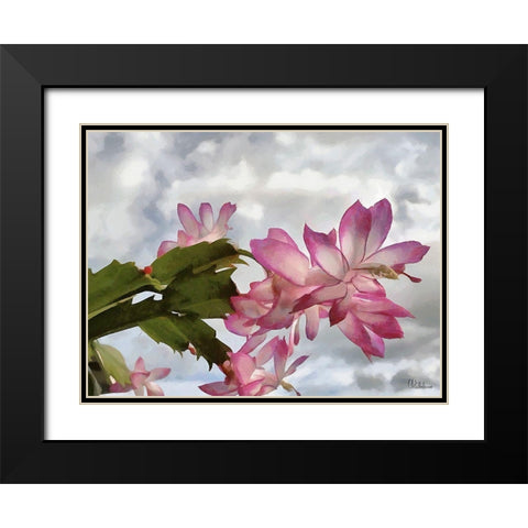 Cactus Flower II Black Modern Wood Framed Art Print with Double Matting by Medeiros, Celito