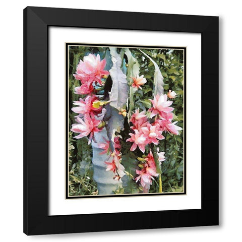 Cactus Flower V Black Modern Wood Framed Art Print with Double Matting by Medeiros, Celito