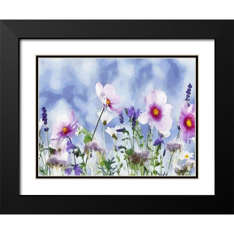 Field Flowers II Black Modern Wood Framed Art Print with Double Matting by Medeiros, Celito