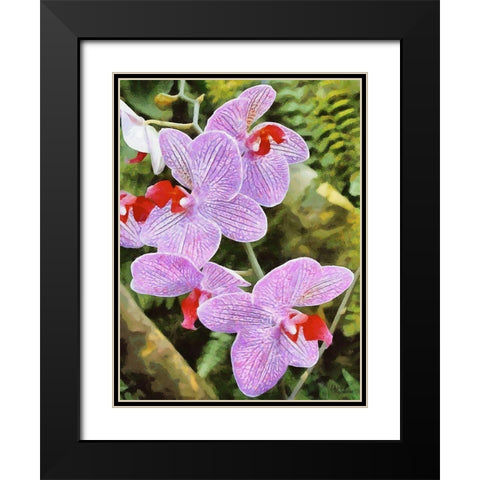 Orchids XX Black Modern Wood Framed Art Print with Double Matting by Medeiros, Celito
