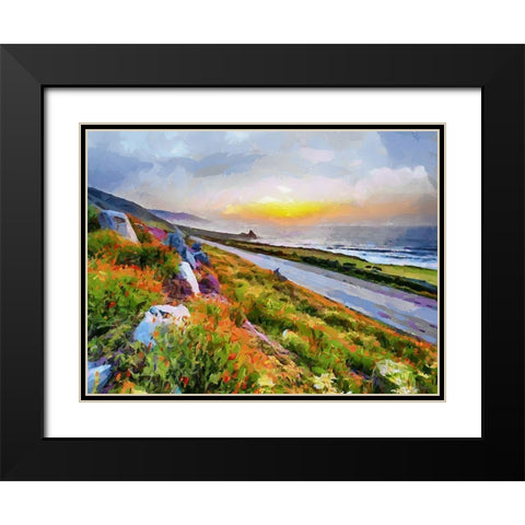 Street by the Coast Black Modern Wood Framed Art Print with Double Matting by Medeiros, Celito