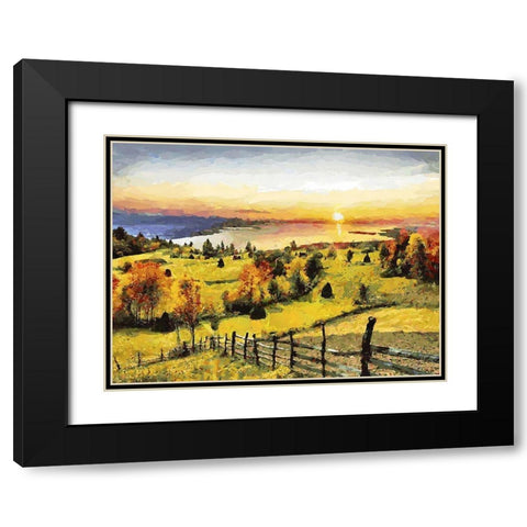 Sunset on the Lake Black Modern Wood Framed Art Print with Double Matting by Medeiros, Celito