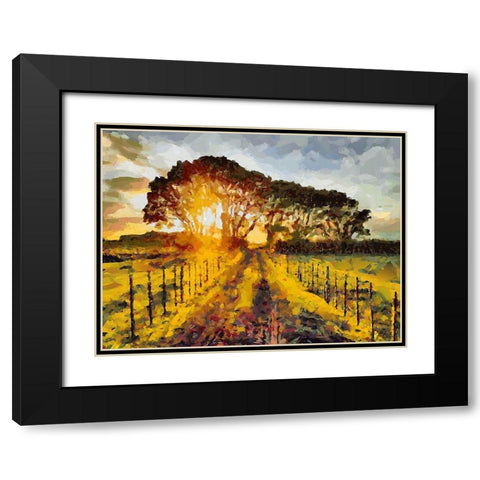 Nice Sunset Black Modern Wood Framed Art Print with Double Matting by Medeiros, Celito
