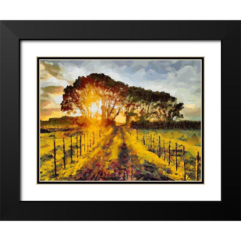Nice Sunset Black Modern Wood Framed Art Print with Double Matting by Medeiros, Celito