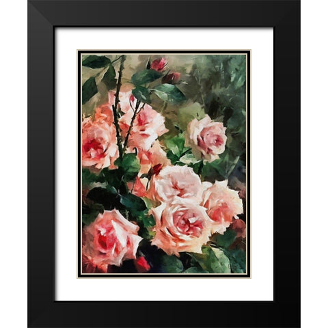 Red Roses Black Modern Wood Framed Art Print with Double Matting by Medeiros, Celito