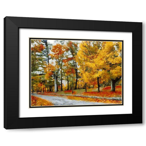 Autumn Colours Black Modern Wood Framed Art Print with Double Matting by Medeiros, Celito