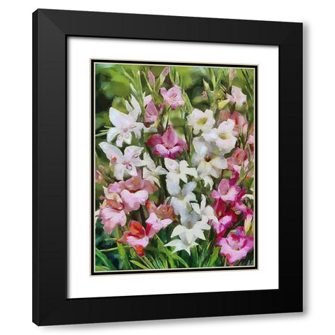 Gladiolus II Black Modern Wood Framed Art Print with Double Matting by Medeiros, Celito
