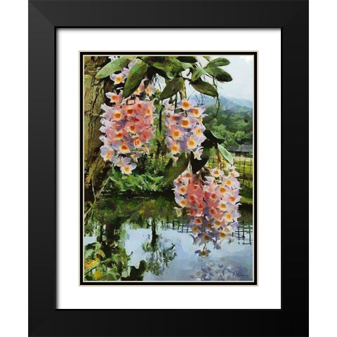 Blooming Tropical Tree II Black Modern Wood Framed Art Print with Double Matting by Medeiros, Celito