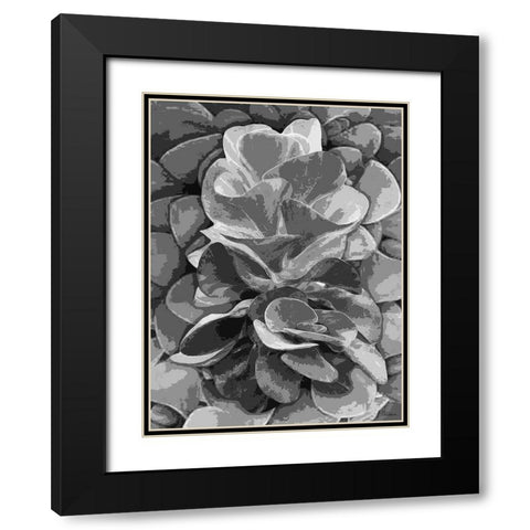 Leaves BW6 Black Modern Wood Framed Art Print with Double Matting by Medeiros, Celito