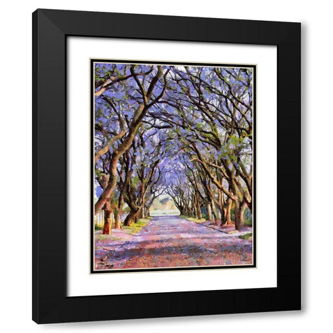 Paradise Road V Black Modern Wood Framed Art Print with Double Matting by Medeiros, Celito