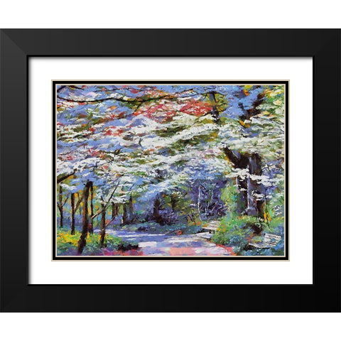 Path in the Park Black Modern Wood Framed Art Print with Double Matting by Medeiros, Celito