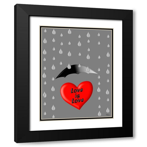 Love is Love Black Modern Wood Framed Art Print with Double Matting by Medeiros, Celito