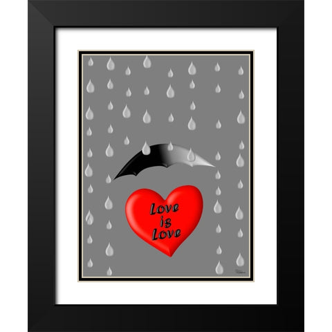 Love is Love Black Modern Wood Framed Art Print with Double Matting by Medeiros, Celito