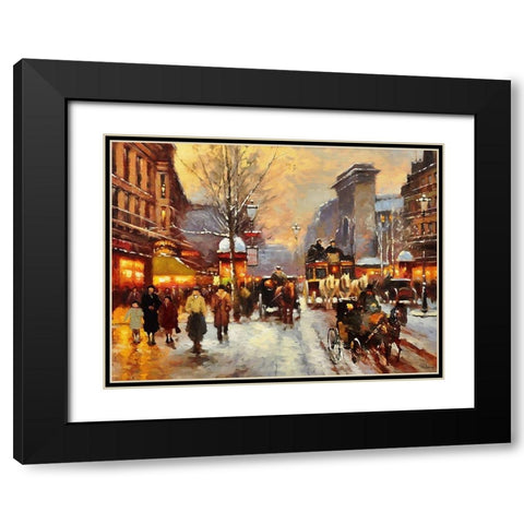 Romantic Paris VII Black Modern Wood Framed Art Print with Double Matting by Medeiros, Celito