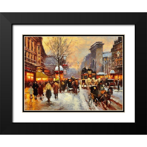 Romantic Paris VII Black Modern Wood Framed Art Print with Double Matting by Medeiros, Celito
