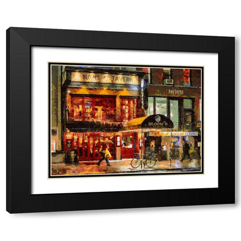 Blooms Tavern Black Modern Wood Framed Art Print with Double Matting by Medeiros, Celito