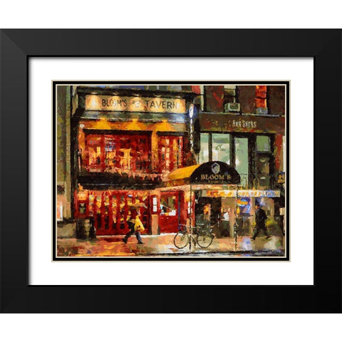 Blooms Tavern Black Modern Wood Framed Art Print with Double Matting by Medeiros, Celito