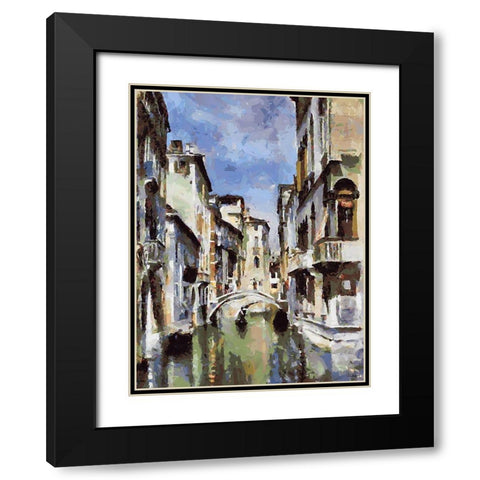 Venice in white Colours Black Modern Wood Framed Art Print with Double Matting by Medeiros, Celito
