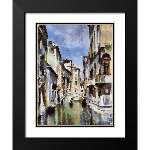 Venice in white Colours Black Modern Wood Framed Art Print with Double Matting by Medeiros, Celito