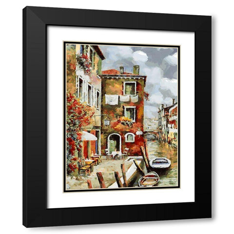 Venice Memmories I Black Modern Wood Framed Art Print with Double Matting by Medeiros, Celito