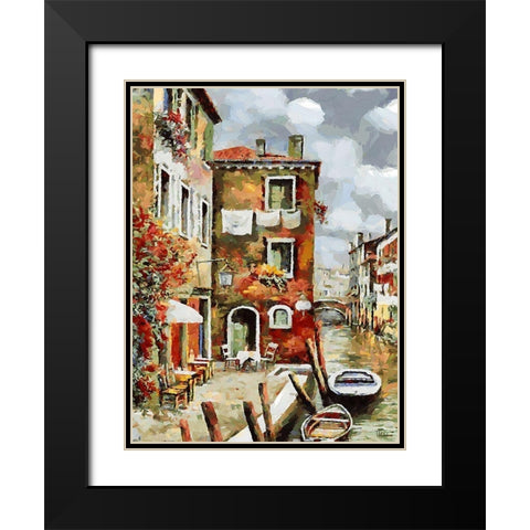 Venice Memmories I Black Modern Wood Framed Art Print with Double Matting by Medeiros, Celito