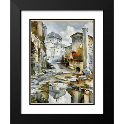 Venice Memmories II Black Modern Wood Framed Art Print with Double Matting by Medeiros, Celito