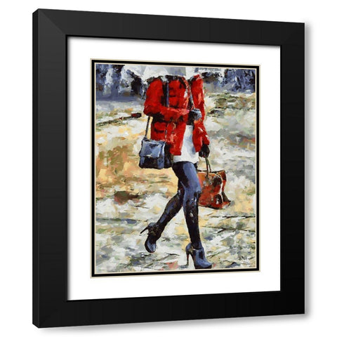 Young Fasshion I Black Modern Wood Framed Art Print with Double Matting by Medeiros, Celito