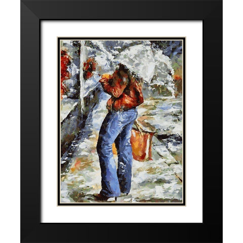 Young Fasshion II Black Modern Wood Framed Art Print with Double Matting by Medeiros, Celito
