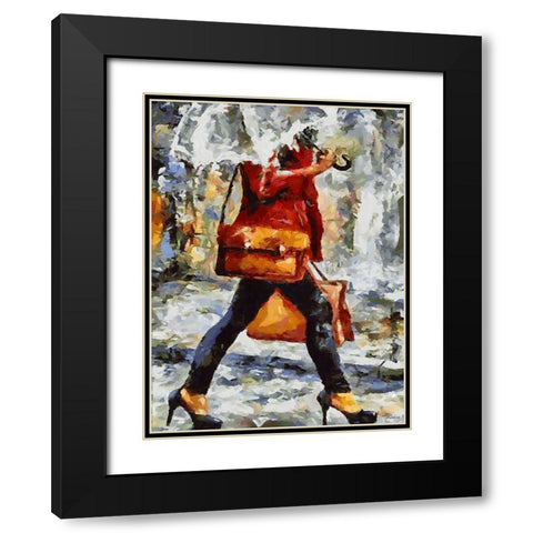 Young Fasshion III Black Modern Wood Framed Art Print with Double Matting by Medeiros, Celito
