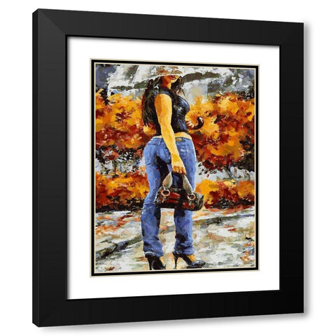 Young Fasshion IV Black Modern Wood Framed Art Print with Double Matting by Medeiros, Celito