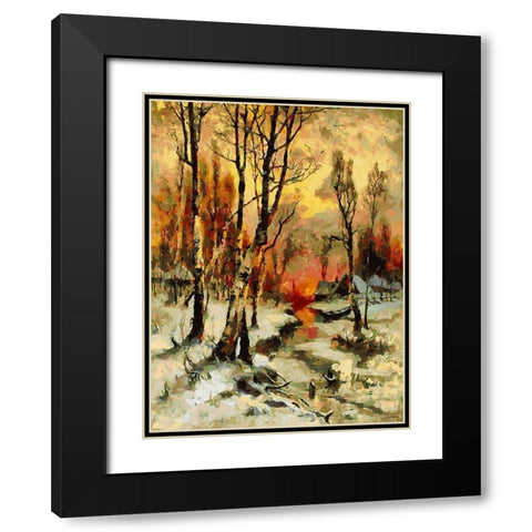 Sunset in Winter Black Modern Wood Framed Art Print with Double Matting by Medeiros, Celito