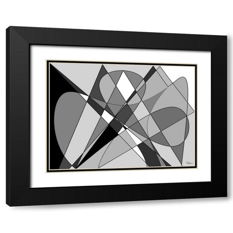 Abstract BW54 Black Modern Wood Framed Art Print with Double Matting by Medeiros, Celito