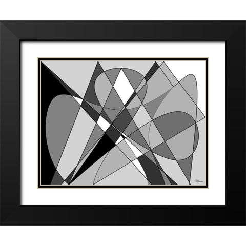 Abstract BW54 Black Modern Wood Framed Art Print with Double Matting by Medeiros, Celito