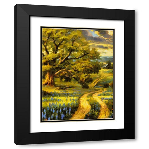 Road in the countryside II Black Modern Wood Framed Art Print with Double Matting by Medeiros, Celito