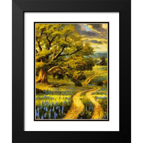 Road in the countryside II Black Modern Wood Framed Art Print with Double Matting by Medeiros, Celito