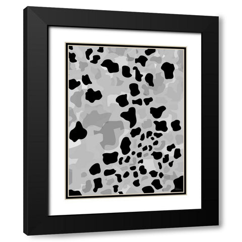 Abstract BW53 Black Modern Wood Framed Art Print with Double Matting by Medeiros, Celito