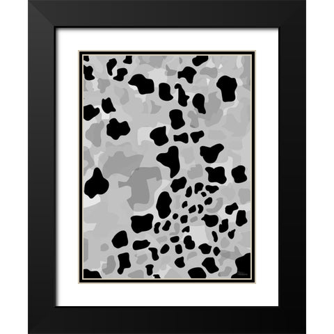Abstract BW53 Black Modern Wood Framed Art Print with Double Matting by Medeiros, Celito