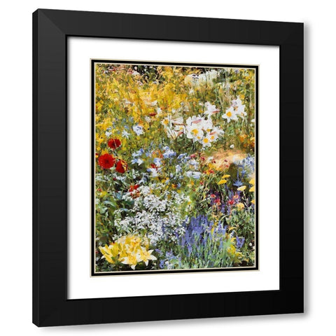 Flowering Meadow Black Modern Wood Framed Art Print with Double Matting by Medeiros, Celito