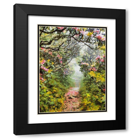 Path under Magnolia Trees Black Modern Wood Framed Art Print with Double Matting by Medeiros, Celito