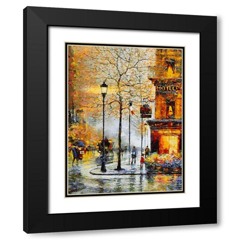 Romantic Hotel Black Modern Wood Framed Art Print with Double Matting by Medeiros, Celito