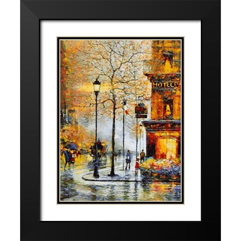 Romantic Hotel Black Modern Wood Framed Art Print with Double Matting by Medeiros, Celito