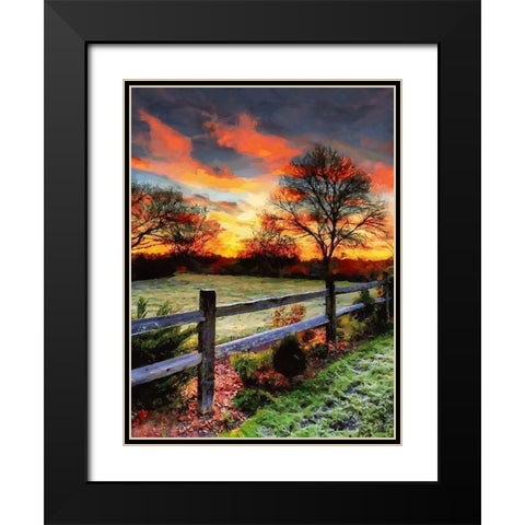 Sunset in Countryside Black Modern Wood Framed Art Print with Double Matting by Medeiros, Celito