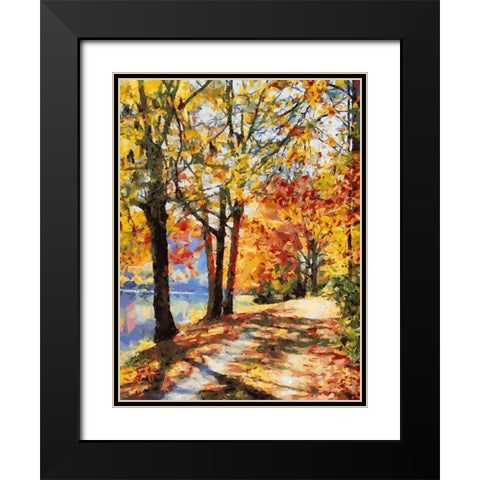 Autumn Way II Black Modern Wood Framed Art Print with Double Matting by Medeiros, Celito