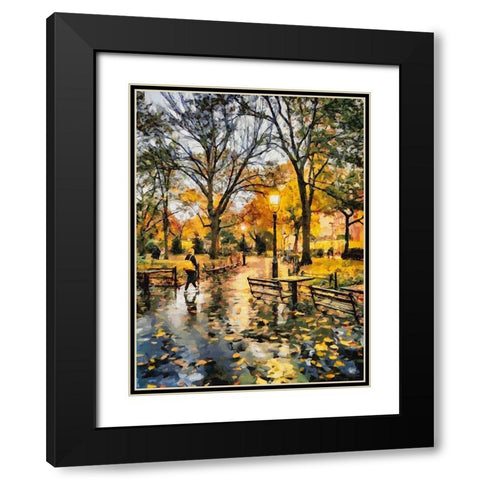 Light in the Park Black Modern Wood Framed Art Print with Double Matting by Medeiros, Celito