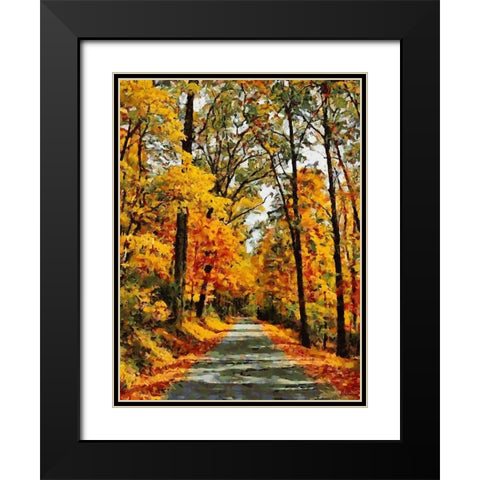 Autumn Way III Black Modern Wood Framed Art Print with Double Matting by Medeiros, Celito