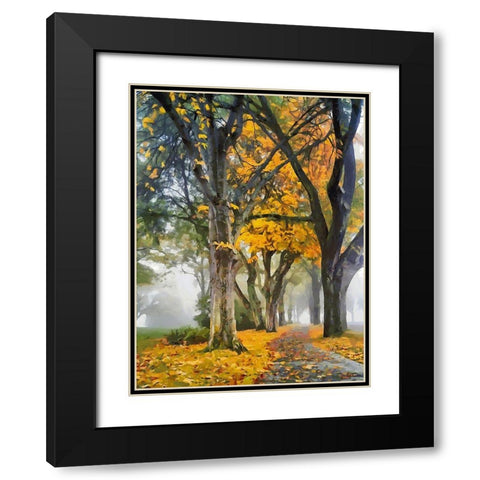 Autumn Way IV Black Modern Wood Framed Art Print with Double Matting by Medeiros, Celito
