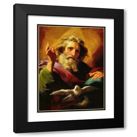 God sens the Holy Spirit Black Modern Wood Framed Art Print with Double Matting by Medeiros, Celito