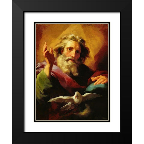 God sens the Holy Spirit Black Modern Wood Framed Art Print with Double Matting by Medeiros, Celito