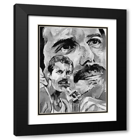 Freddie BW Black Modern Wood Framed Art Print with Double Matting by Medeiros, Celito